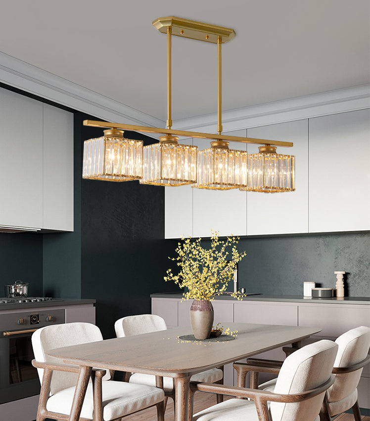 Square K9 Crystal Shade Island Light Contemporary Simplicity Lighting Freeture per cucina della sala da pranzo