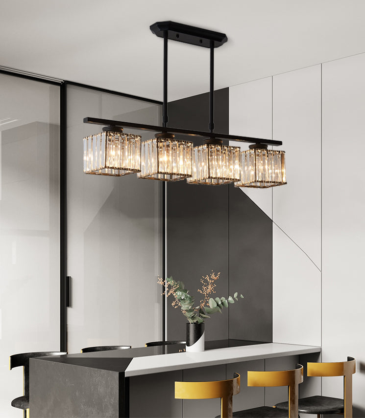 Square K9 Crystal Shade Island Light Contemporary Simplicity Lighting Freeture per cucina della sala da pranzo