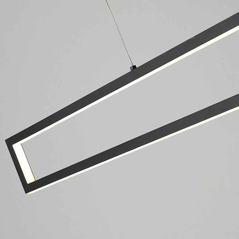 39.4 "de large style minimaliste LED île clairs Black Metal Long Strip Suspension Lampe pour le bar de cuisine