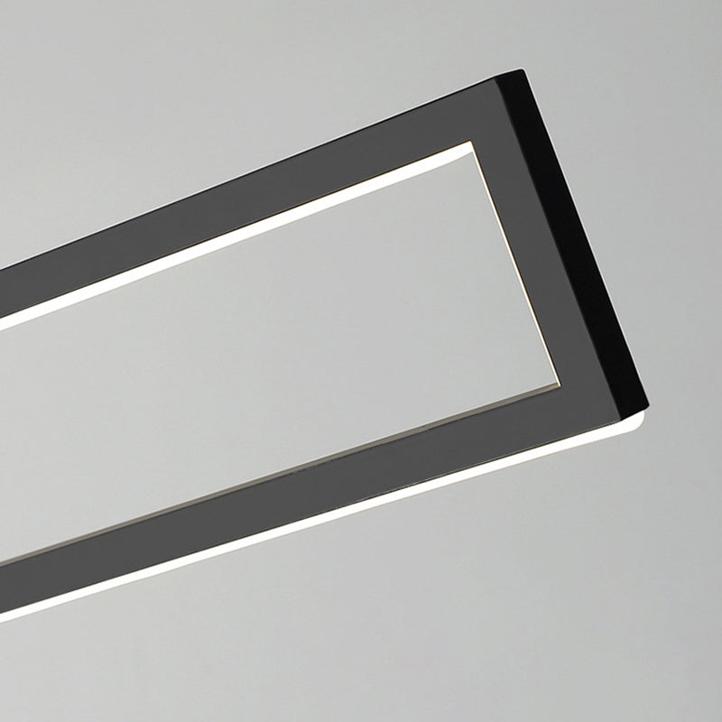 39.4 "de large style minimaliste LED île clairs Black Metal Long Strip Suspension Lampe pour le bar de cuisine