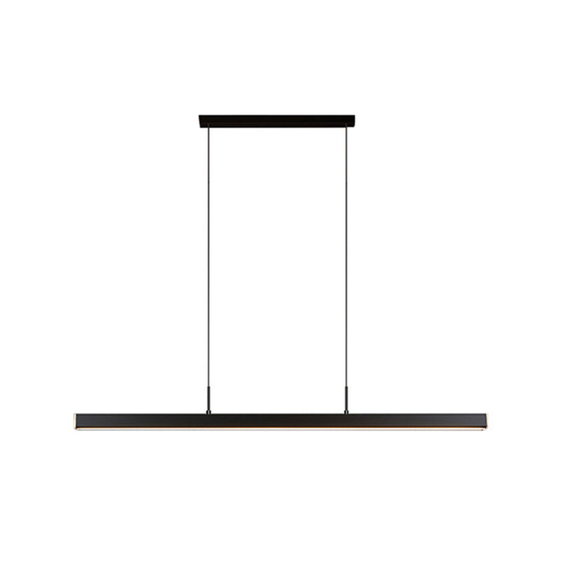 Legno di gomma + ferro moderno minimalismo dell'isola a led luce 59 "altezza regolabile cucina lunga cucina sospesa in nero