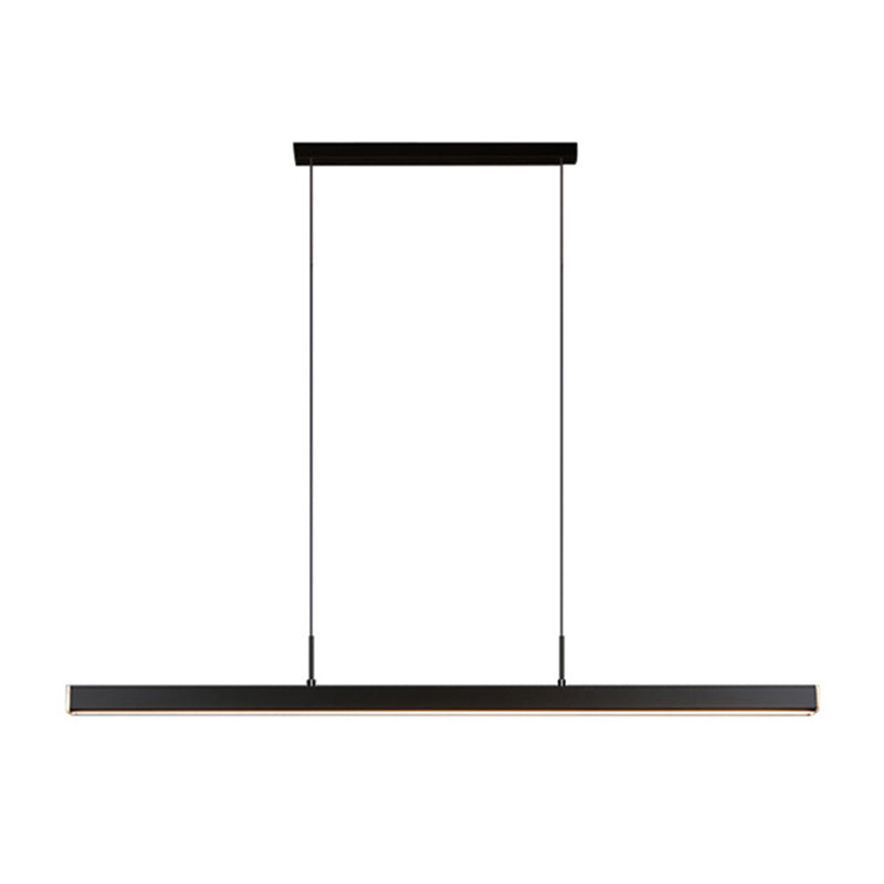 Legno di gomma + ferro moderno minimalismo dell'isola a led luce 59 "altezza regolabile cucina lunga cucina sospesa in nero