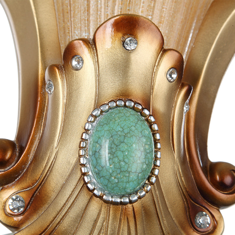 10 "/ 13" de large Gol à 1 Light Flush Colonialisme Colonial Grosted Verre Évasé mural luminaire pour chambre à coucher