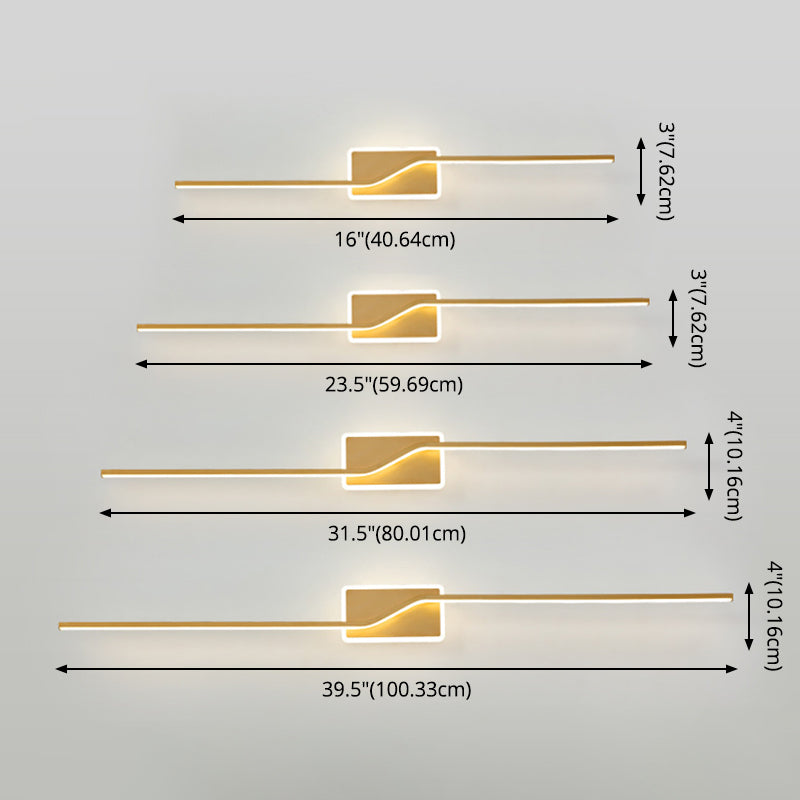 Noordse LED -muurlamp Minimalistische wandbalk Minimalistische wandbalk in gouden afwerking