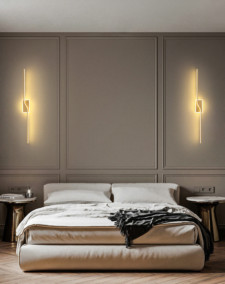 Noordse LED -muurlamp Minimalistische wandbalk Minimalistische wandbalk in gouden afwerking