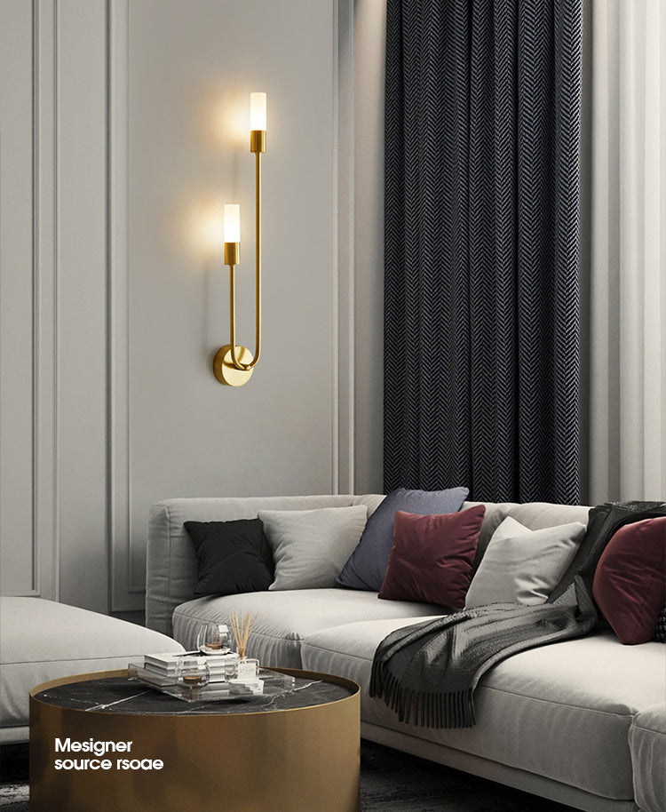 Nordic Minimalist LED Wall Sconce Light 2 Lights Up Lighting Wall Lamp for Bedroom