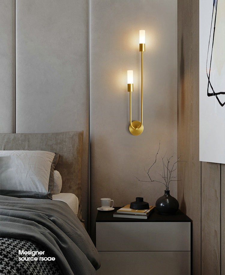 Nordic Minimalist LED Wall Sconce Light 2 Lights Up Lighting Wall Lamp for Bedroom