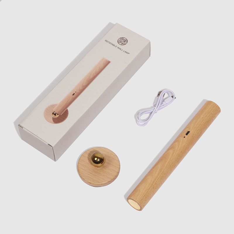 Lámpara de pared LED de dormitorio nórdico ángulo de madera ajustable Luz de madera para la cama
