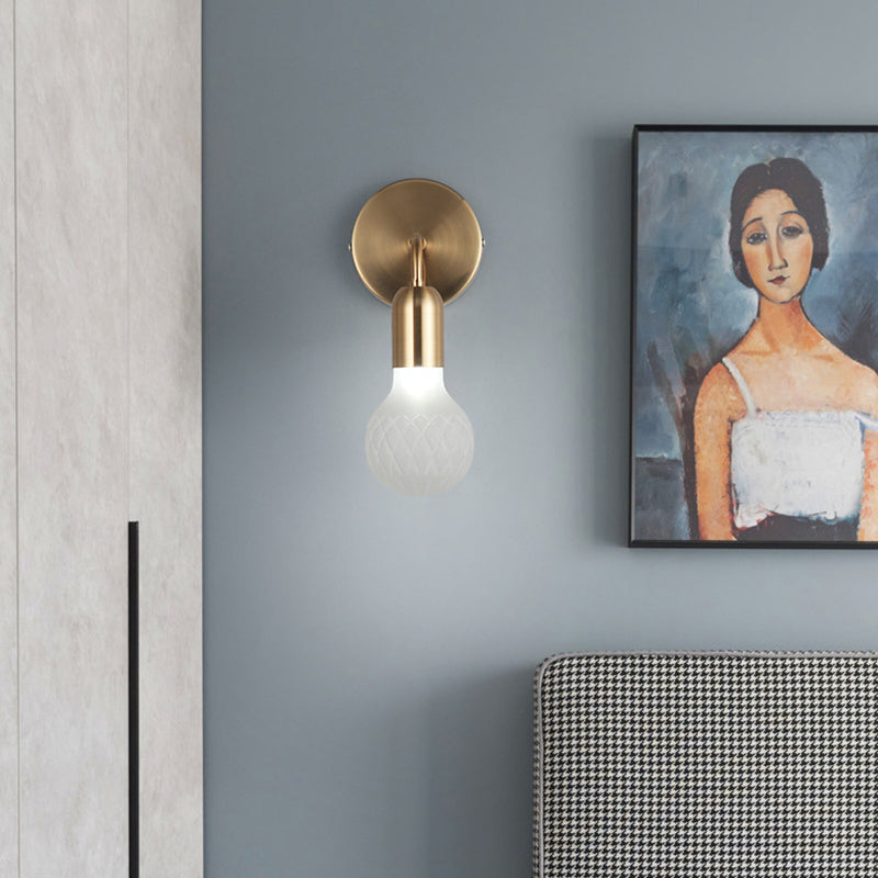 Creative Glass Ball Wall Mount Lighting Metal Arm Wall Light for Bedside TV Background