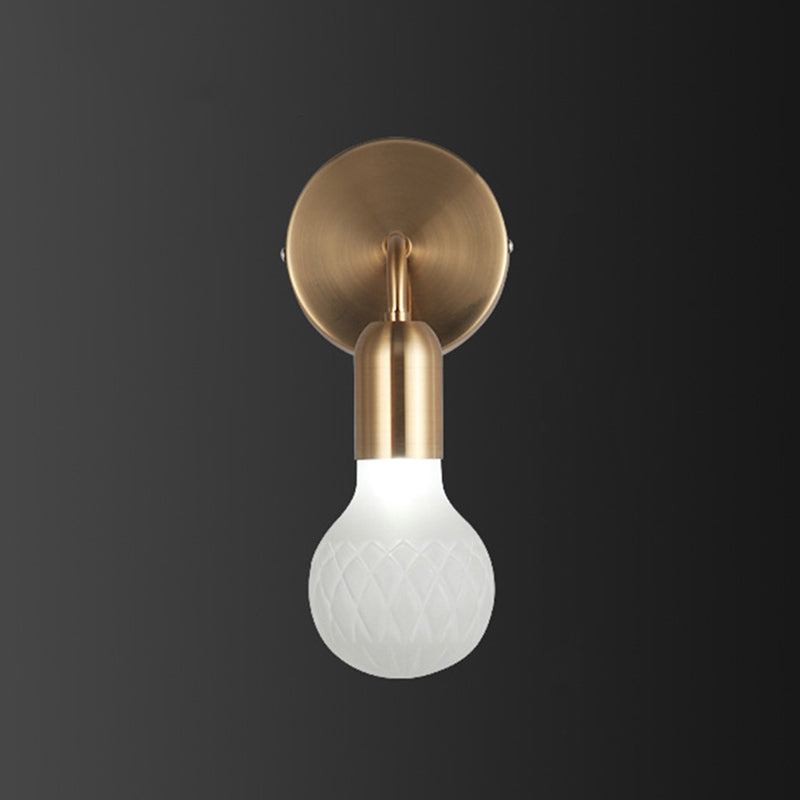 Creative Glass Ball Wall Mount Lighting Metal Arm Wall Light for Bedside TV Background
