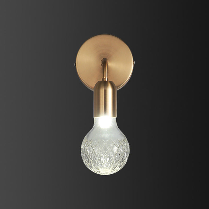 Creative Glass Ball Wall Mount Lighting Metal Arm Wall Light for Bedside TV Background