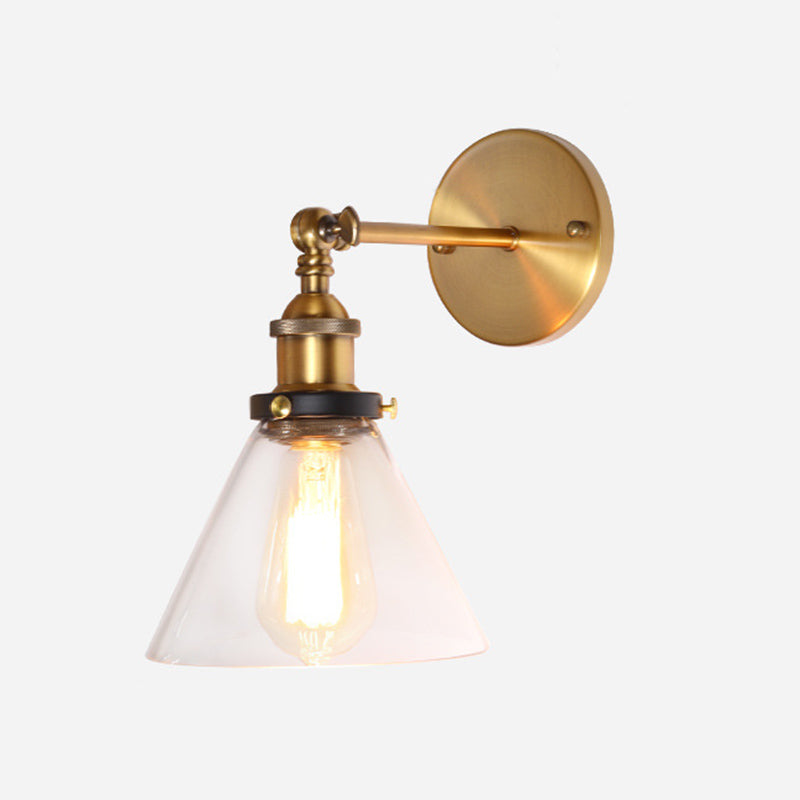 Loft Industrial Wall Mount Light Single Light Glass Shade Sconce Light for Bedside Restaurant