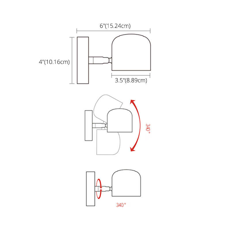 Armed Sconce Light Fixture Modern Minimalist Style Aluminum 1 Light Sconces