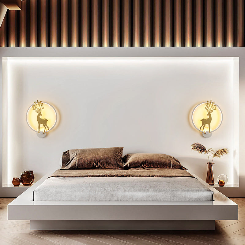 Round Disc Sconce Light Fixture Creative Minimalist Style Plastic Sconces