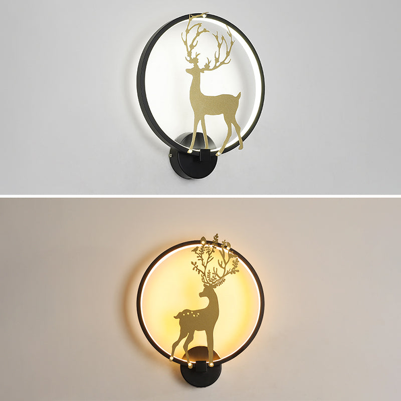 Round Disc Sconce Light Fixture Creative Minimalist Style Plastic Sconces