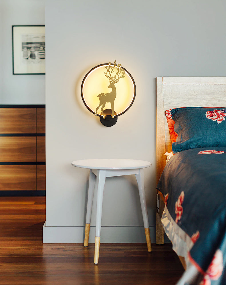 Round Disc Sconce Light Fixture Creative Minimalist Style Plastic Sconces