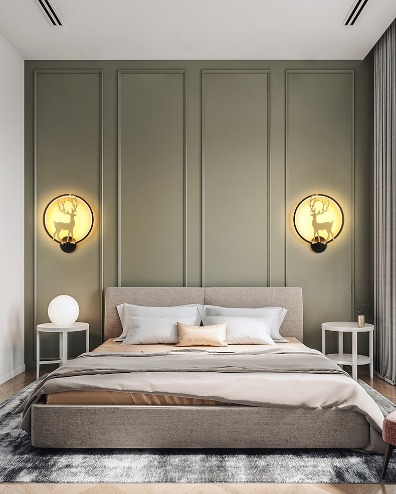 Round Disc Sconce Light Fixture Creative Minimalist Style Plastic Sconces