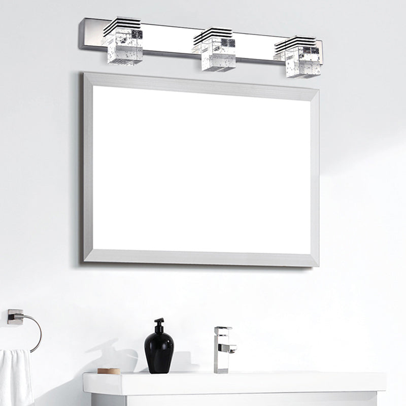 Luci a specchio di vanità quadrate Modern Minimalist Minimalist Crystal Vanity Light