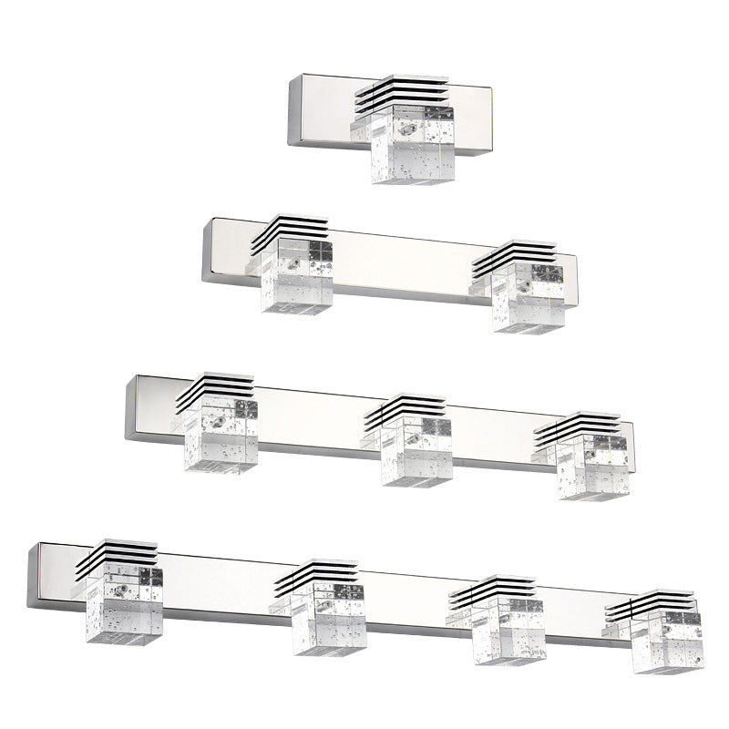 Luci a specchio di vanità quadrate Modern Minimalist Minimalist Crystal Vanity Light