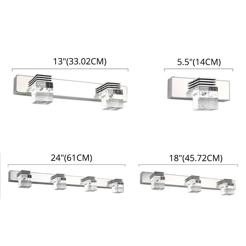 Luci a specchio di vanità quadrate Modern Minimalist Minimalist Crystal Vanity Light