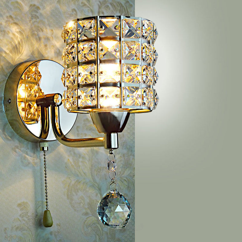 Luci da parete per vanità a metà cilindro Modern Luxury Crystal Vanity Light
