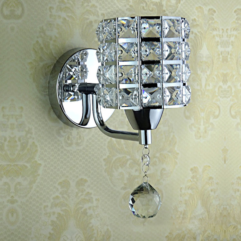 Luces de pared de tocador de medio cilindro Luz de tocador de cristal de estilo de lujo moderno