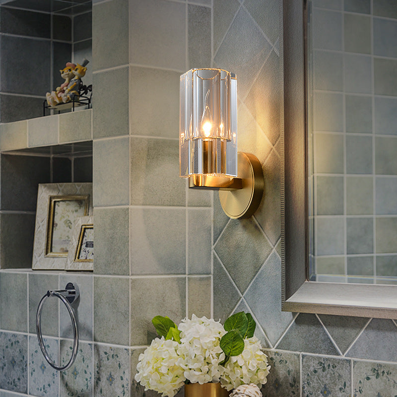 Geometric Vanity Sconce Lights Modern Luxury Style Crystal  Single Vanity Light