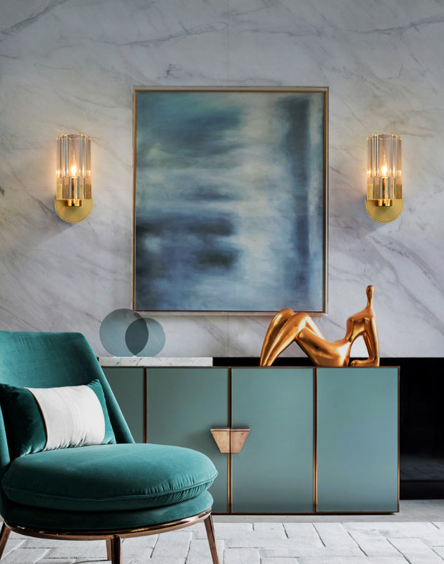 Geometric Vanity Sconce Lights Modern Luxury Style Crystal  Single Vanity Light