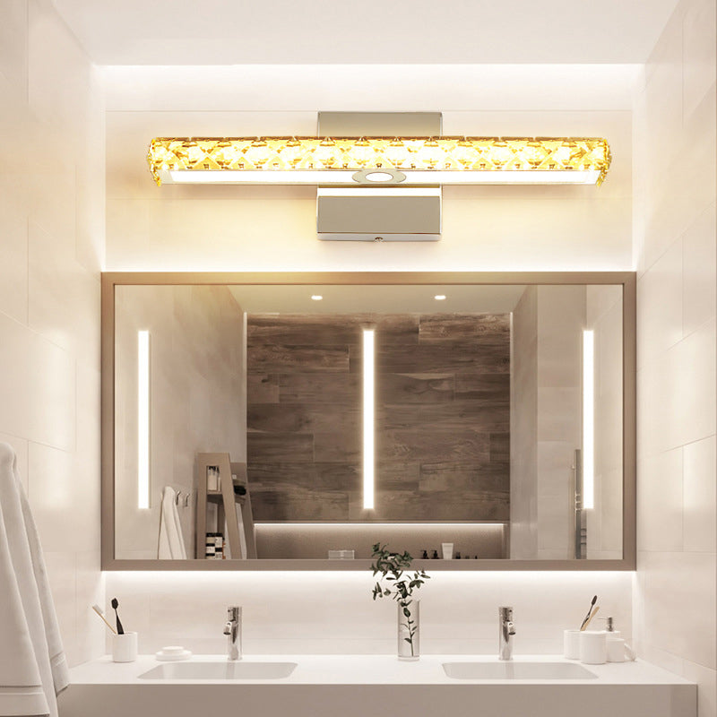 Rectangular LED Vanity Lamp Modern Minimalist Style Crystal Single Vanity Light