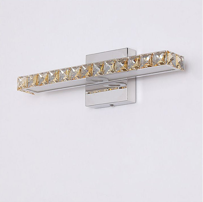 Rectangular LED Vanity Lamp Modern Minimalist Style Crystal Single Vanity Light
