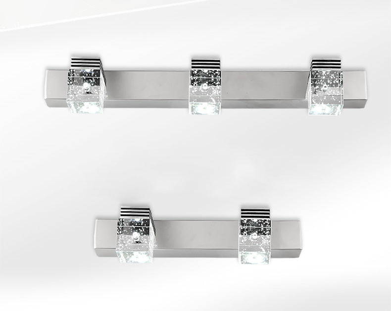 Square Vanity Sconce Lights Modern Minimalist Style Crystal Vanity Light