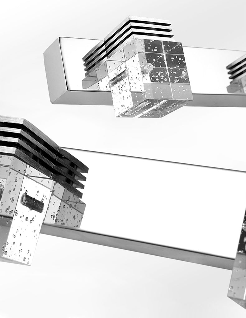 Square Vanity Sconce Lights Modern Minimalist Style Crystal Vanity Light