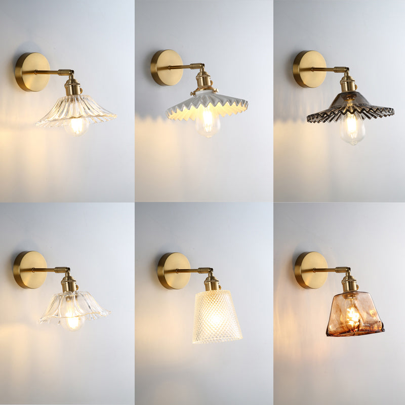 Armed Vanity Wall Lights Modern Nordic Style Glass Single Vanity Lamp