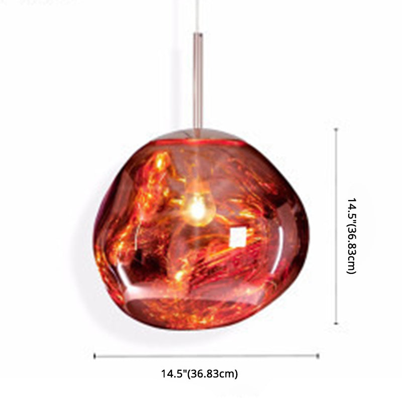 Unregelmäßiger Lava -Glasschatten hängend leichte minimalistische Kunst dekorative Drop -Anhängerlampe für das Restaurant