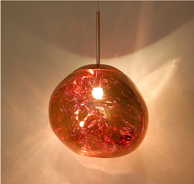 Unregelmäßiger Lava -Glasschatten hängend leichte minimalistische Kunst dekorative Drop -Anhängerlampe für das Restaurant