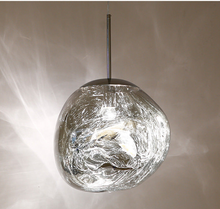 Unregelmäßiger Lava -Glasschatten hängend leichte minimalistische Kunst dekorative Drop -Anhängerlampe für das Restaurant