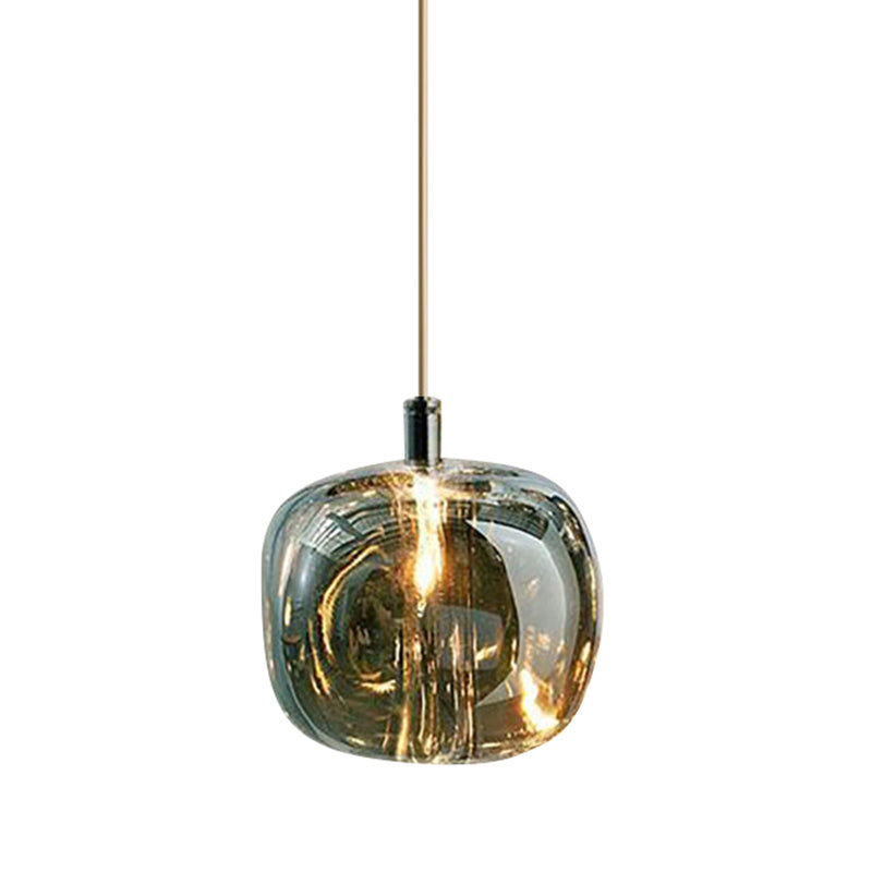 Post moderne stijl glas eenvoud hangende metalen basis enkele lamp hanglampje voor trap gang