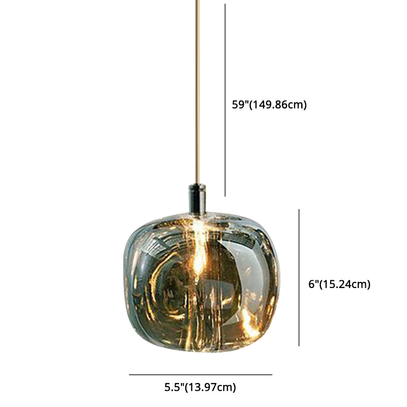 Post moderne stijl glas eenvoud hangende metalen basis enkele lamp hanglampje voor trap gang