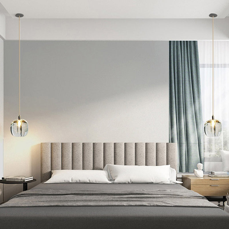 Post moderne stijl glas eenvoud hangende metalen basis enkele lamp hanglampje voor trap gang