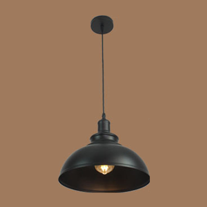 Accesorios de iluminación colgante de domo de metal almacén de cocina industrial simple luz colgante con alambre colgante ajustable de 43 "