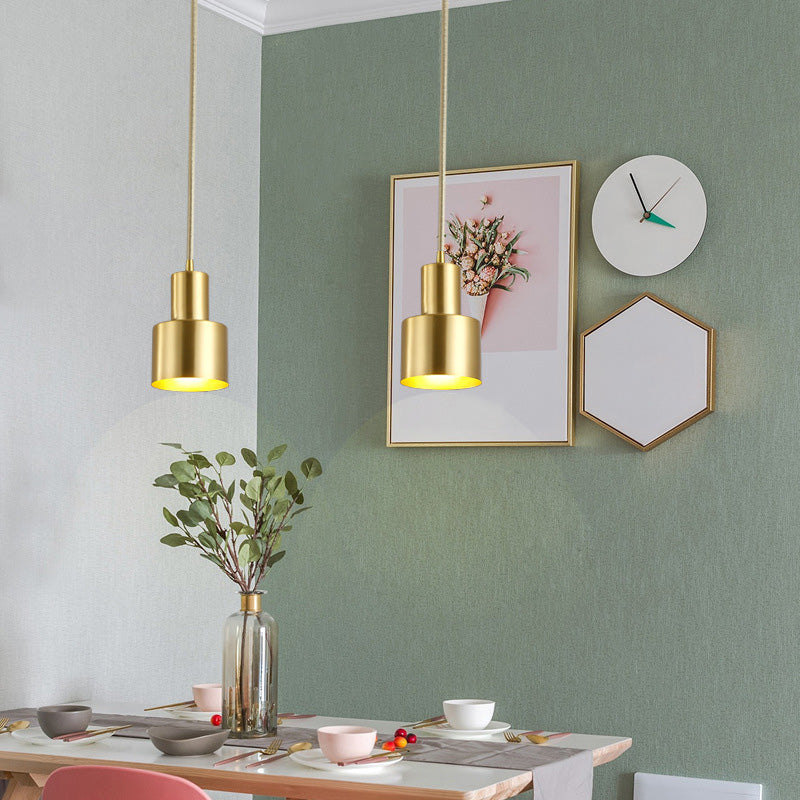 Shade Metal Hanging Pendant Light Minimalist Style Down Lighting Pendant for Bedroom