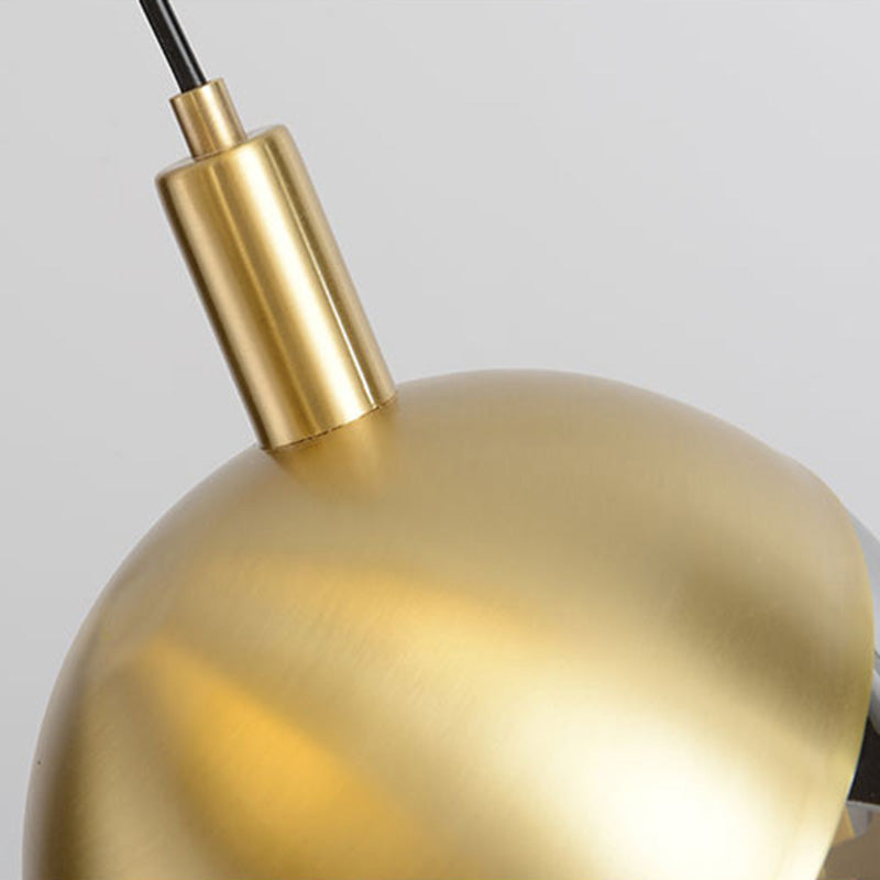 Globe Hanging Ceiling Light Minimalist Metal Bedroom Down Lighting Pendant in Gold