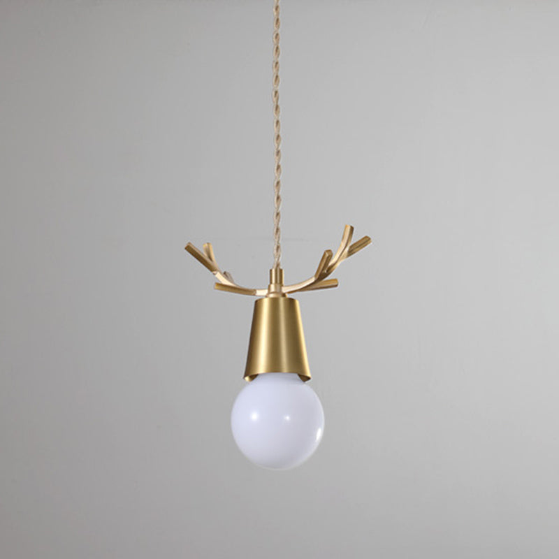 Geweih Metallheizes Licht Nordic Style Messing Down Lighting Anhänger für Esszimmer