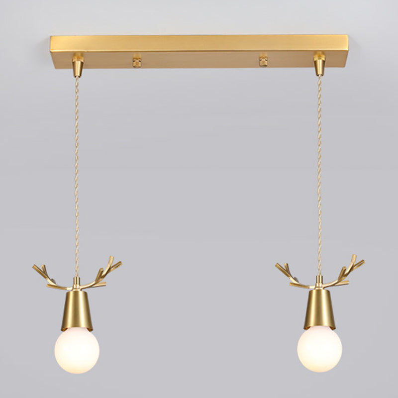Geweih Metallheizes Licht Nordic Style Messing Down Lighting Anhänger für Esszimmer