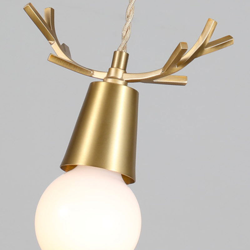 Geweih Metallheizes Licht Nordic Style Messing Down Lighting Anhänger für Esszimmer