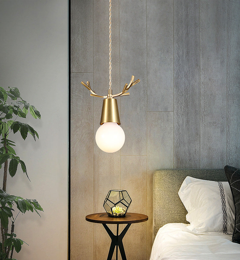 Geweih Metallheizes Licht Nordic Style Messing Down Lighting Anhänger für Esszimmer