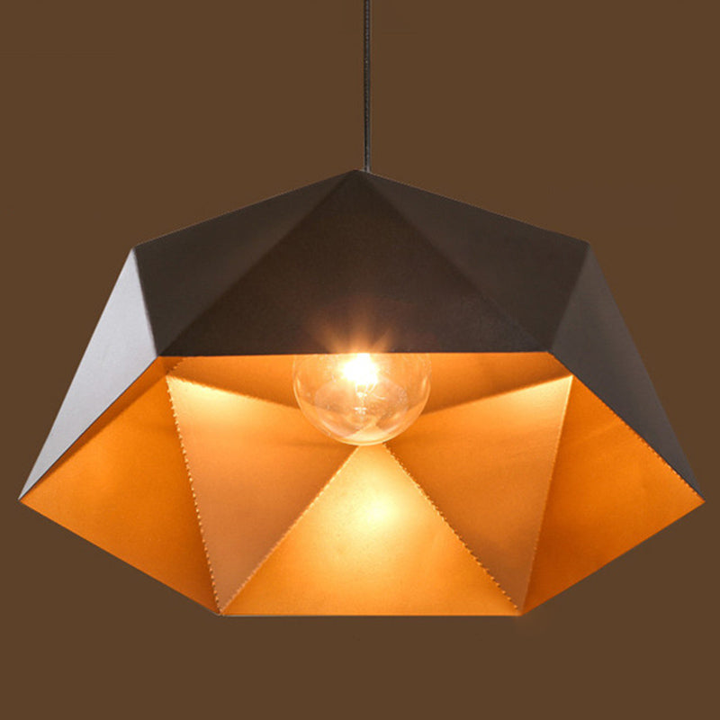 Ombre hexagonale à la baisse du pendentif Simplicité Style Pendre en métal Éclairage de pendentif en métal