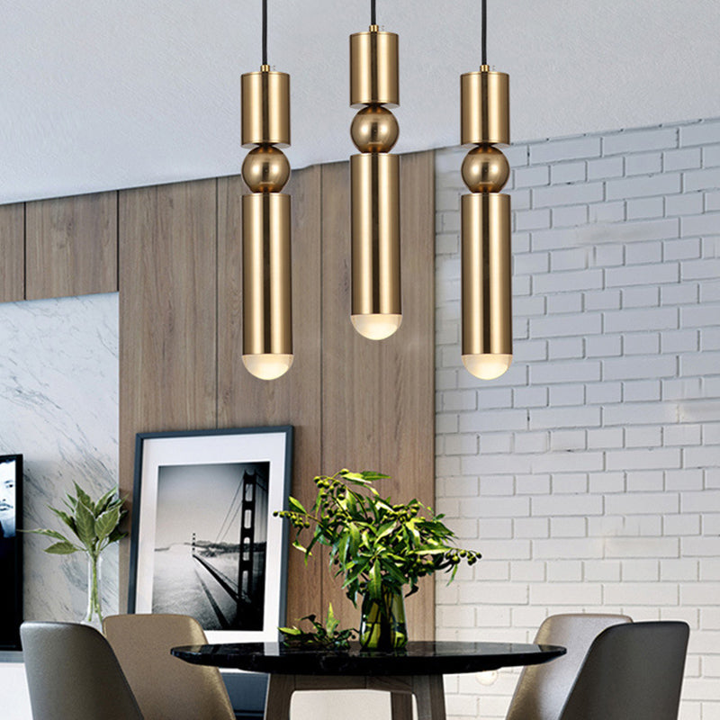 Cylindrical Metal Hanging Pendant Light Modern Style Ceiling Downlight Pendant Light for Dinning Room