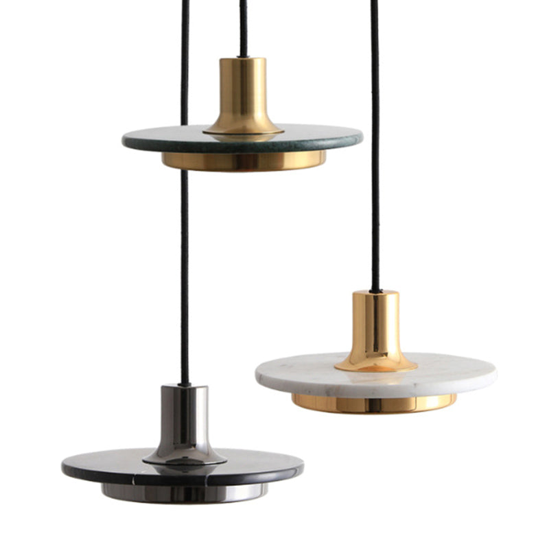 Stone Circle Pendant Lighting Fixture Minimalist LED Hanging Light Kit for Living Room