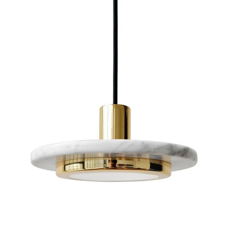 Stone Circle Pendant Lighting Fixture Minimalist LED Hanging Light Kit for Living Room